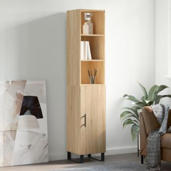 Aparador de madera contrachapada roble Sonoma 34,5x34x180 cm Marrón