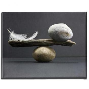 Impresión sobre Lienzo Equilibrio Multicolor de Poliéster y Madera, 70x3x45 cm