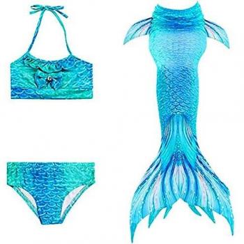 Hejin Cola de Sirena con Bikini para Niños