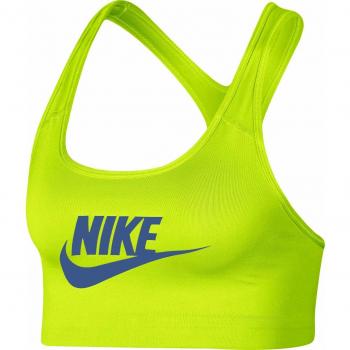 Nike Swoosh Futura Bra Top, Mujer, Cyber/Indigo Storm, XS