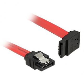 Cable SATA 0.3m 6 Gb/s con Conectores Rectos y Angulados, Negro y Rojo