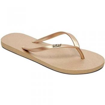 Roxy Viva IV Eco-Friendly Metallic Gold Flip Flops