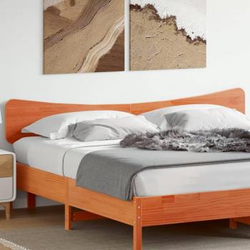 Cabecero de cama de madera maciza de pino tejido marrón 180 cm