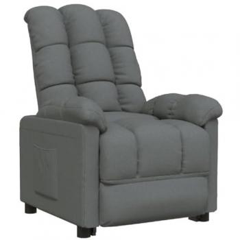 Sillón reclinable de tela gris oscuro Vidaxl