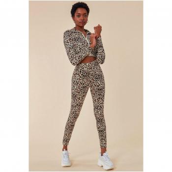Cosmochic Leopard Print Tracksuit with Gloves - Animal Pattern Sportswear