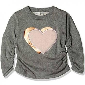 NAME IT Nmfolgine Sweat BRU Sudadera, Gris