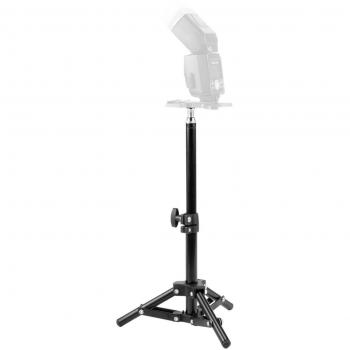 Walimex pro Soporte de luz 40 cm - Trípode compacto y ligero, altura máxima 40 cm, carga de 2,5 kg, aluminio, peso sólo 335 g, para estudio de fotografía o exterior