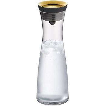 WMF Basic - Botella de agua de cristal, sistema Close Up, Sin accesorios, Dorado, 1,0 litros