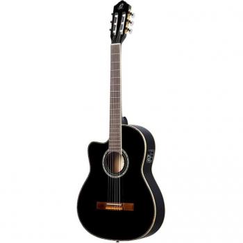 Ortega RCE145L BK Left-Handed Concert Guitar with Bag - Slim Neck Black