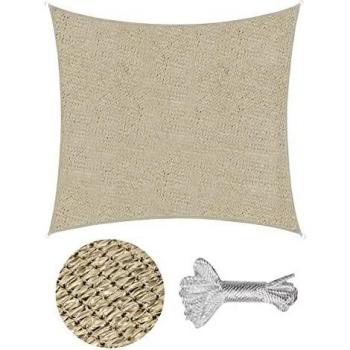 Sekey Toldo Vela de Sombra Cuadrado HDPE Protección Rayos UV Resistente Permeable Transpirable para Patio, Exteriores, Jardín, con Cuerda, 3.6×3.6m Gris Pardo