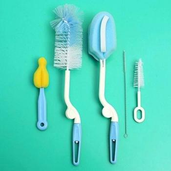 5pcs BebŽs y Ni-os Leche del cepillo de botella del limpiador de tuber'as de nylon Beber Copa alimentador de cristal Pez-n Cuelgue cepillo de mango Herramientas