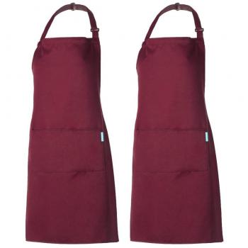 esonmus Delantal de Cocina de Poliéster con Tira de Cuello Ajustable y 2 Bolsillos para Hornear Jardinería Restaurante Barbacoa para Hombres y Mujeres