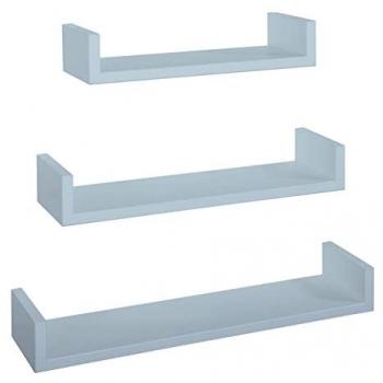 Estantes de pared mod. Calamita - Conjunto de 3 piezas color azul, diseño moderno