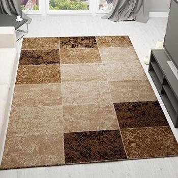 Alfombra Diseño Moderno A cuadros, Mármol Patrón, Manchado en marrón Beige - ESTÁNDAR ÖKO-TEX Certificado - beige, 240 cm x 340 cm