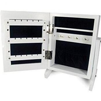 Jocca Espejo Organizador de Joyas, Madera, Blanco, 17.5x23x8 cm