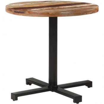 Mesa de bistró redonda de madera maciza reciclada Ø 80x75 cm color marrón
