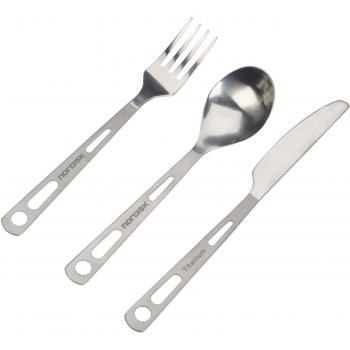 Nordisk Titanium Cutlery Set - 3 Pieces, Lightweight and Durable for Outdoor Use