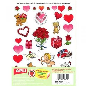 Blister 3 hojas Gomets Temáticos Especiales San Valentin Apli 11619