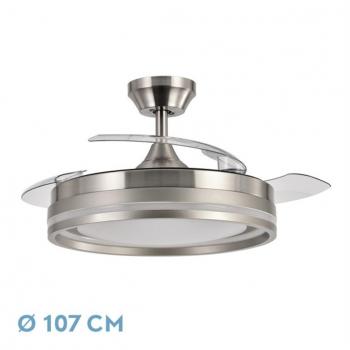 Ventilador DC Cerrato Níquel 72W 3 Aspas Desplegables