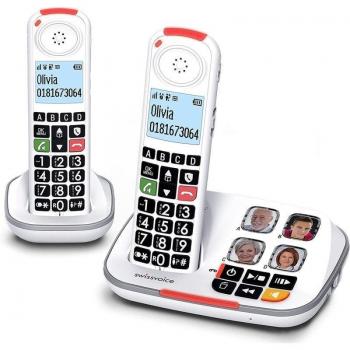Teléfono Inalámbrico Swissvoice XTRA 2355 Duo DECT Identificador de Llamadas Blanco