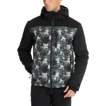 Emporio Armani EA7 Abstract Multicolour Ski Jacket with Hood, Multicolor male, Size: M