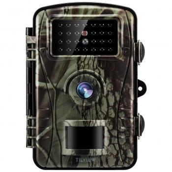 Tilview Cámara de Caza 12MP 1080P HD Cámara de Vigilancia Trail Cámara IR LEDs Visión Nocturna hasta 20M IP66 Impermeable