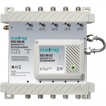Amplificador de Cabeza Axing SVS 550-09 Premium-Line 5 en 5 para Multiswitches