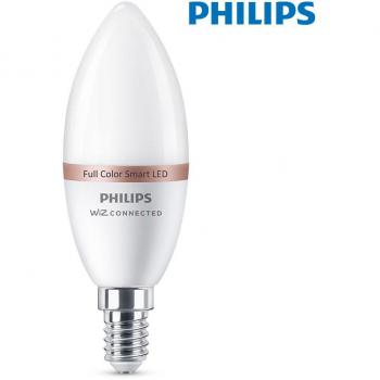 Philips Wiz Bombilla LED Vela Inteligente E14 4.9W Regulable 2700K-6500K 470Lm WiFi