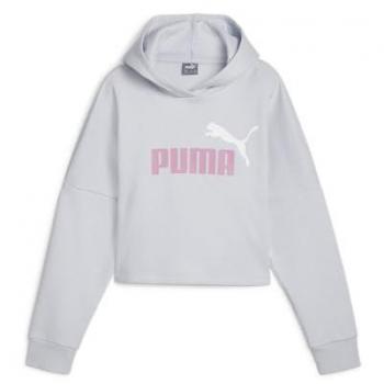 Sudadera casual Puma ESS Logo Cropped Hoodie G niña, color morado, talla 5-6 años
