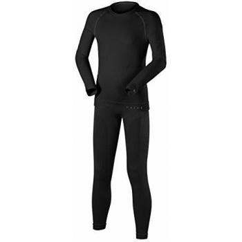 FALKE Unisex niños, Maximum Warm Juego de capas base, Sintético, Negro