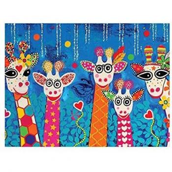 Maxwell & Williams Love Hearts Paño de Cocina con Diseño Mr. Gee Family de Jirafas 100% Algodón, 50 x 70 cm –Azul