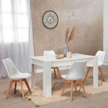 Mesa de Comedor Extensible Bass Blanca 76,1x140,4-200x90,4 cm