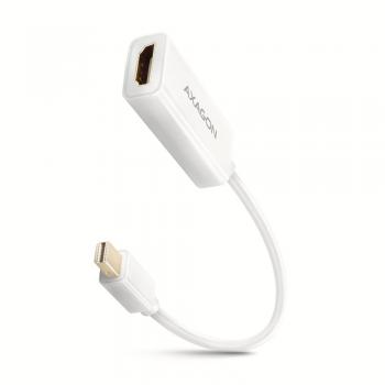 AXAGON Adaptador RVDM-HI14NW Mini DisplayPort a HDMI 1.4 4K/30Hz Blanco, 15 cm de largo