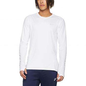 Nike Df Miler Ls - Camiseta de manga larga para hombre, color blanco, talla XXL-T