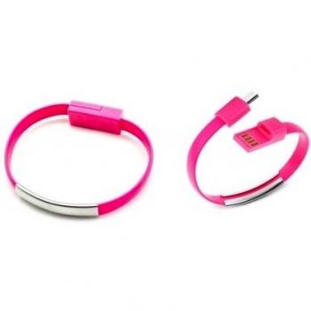 Pulsera Cable Carga/Datos MicroUSB Universal Rosa