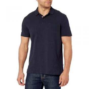 Armani Exchange Men's Casual Blue Polo Shirt - Short Sleeve Cotton, Size S