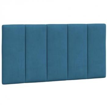 Cabecero de cama acolchado terciopelo azul 100 cm