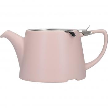 London Pottery Company 43220 - Tetera ovalada con infusor para té suelto, gres, Satin Pink, 3 Cup Loose Leaf Teapot