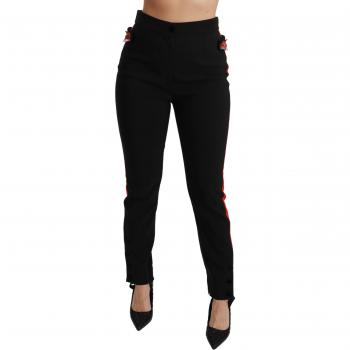 Dolce & Gabbana Black Skinny Stretch Fox Head Cotton Pants - IT44|L
