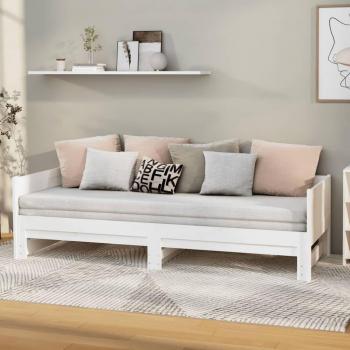 Sofá cama extraíble de madera maciza de pino blanco 2x(90x200) cm