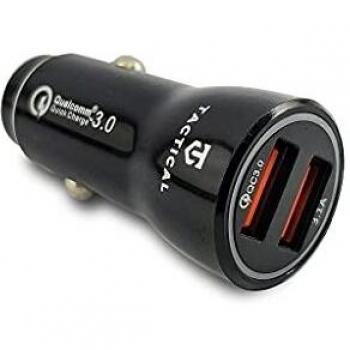 Cargador de Coche Táctico YSL-399 2xUSB-A QC 3.0 3.1A Negro