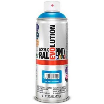 PINTYPLUS EVOLUTION 611 Pintura Spray Acrílica Brillo 520cc Sky Blue, Azul Ral 5015, Estándar