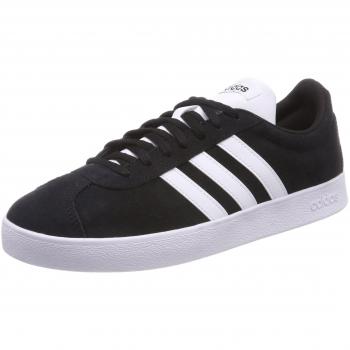 Adidas VL Court 2.0 Unisex Classic Black Sneakers, Size 13 US