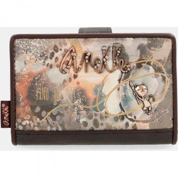 Cartera Mediana Anekke Shoen Brush Multicolor con Protección RFID y Cierre de Lengüeta