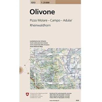 Mapa topográfico 1:25.000 Olivone - Pizzo Molare, Campo y Adula