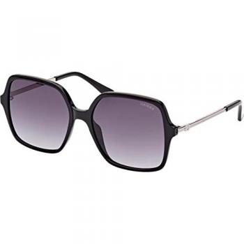 Guess - Gafas de sol cuadradas para mujer en negro con varillas de metal, modelo GU7845