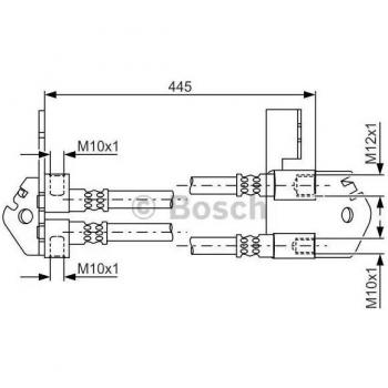 Tubo de freno BOSCH 1 987 481 808 - Latiguillo de freno, alta resistencia, material duradero, compatible con sistemas de frenos hidráulicos, longitud óptima para instalación fácil y segura