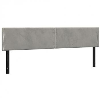 Cabeceros 2 unidades de terciopelo gris claro 100x5x78/88 cm