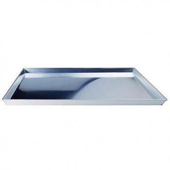 Teglia Rectangular de Aluminio para Pizza 50x35 cm - Profesional, Color Plata