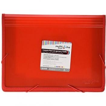 Grafoplás 4802051. Carpeta Maxi con Gomas y Fuelle, Roja, A4+, Multiline